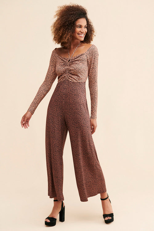 ANTHROPOLOGIE HUTCH OAKLEY DITSY FLORAL RUCHED JUMPSUIT SIZE SMALL