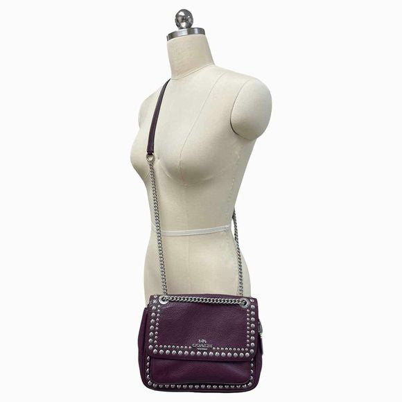 COACH KLARA RIVET PEBBLE PLUM CROSSBODY