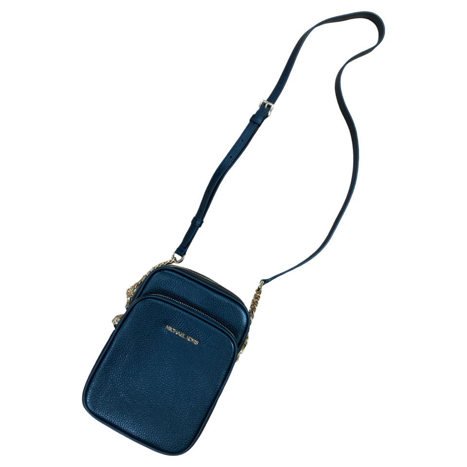 MICHAEL KORS JET SET TRAVEL MEDIUM PEBBLED LEATHER CROSSBODY BAG