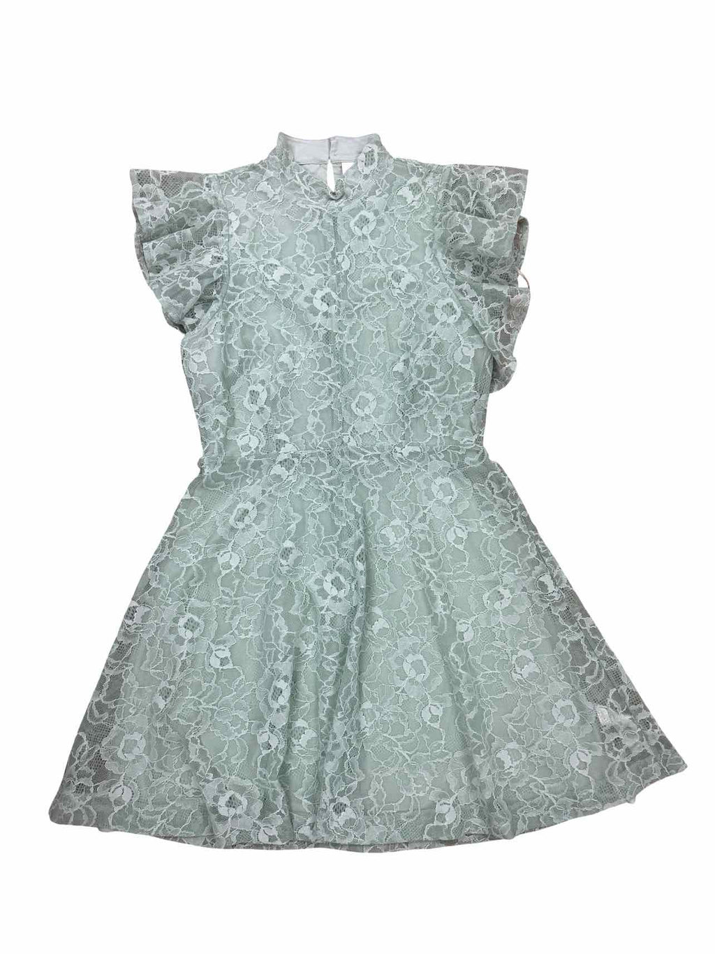 ANTHROPOLOGIE NWT MAEVE LACE RUFFLE SLV FIT FLAIR DRESS SIZE: S