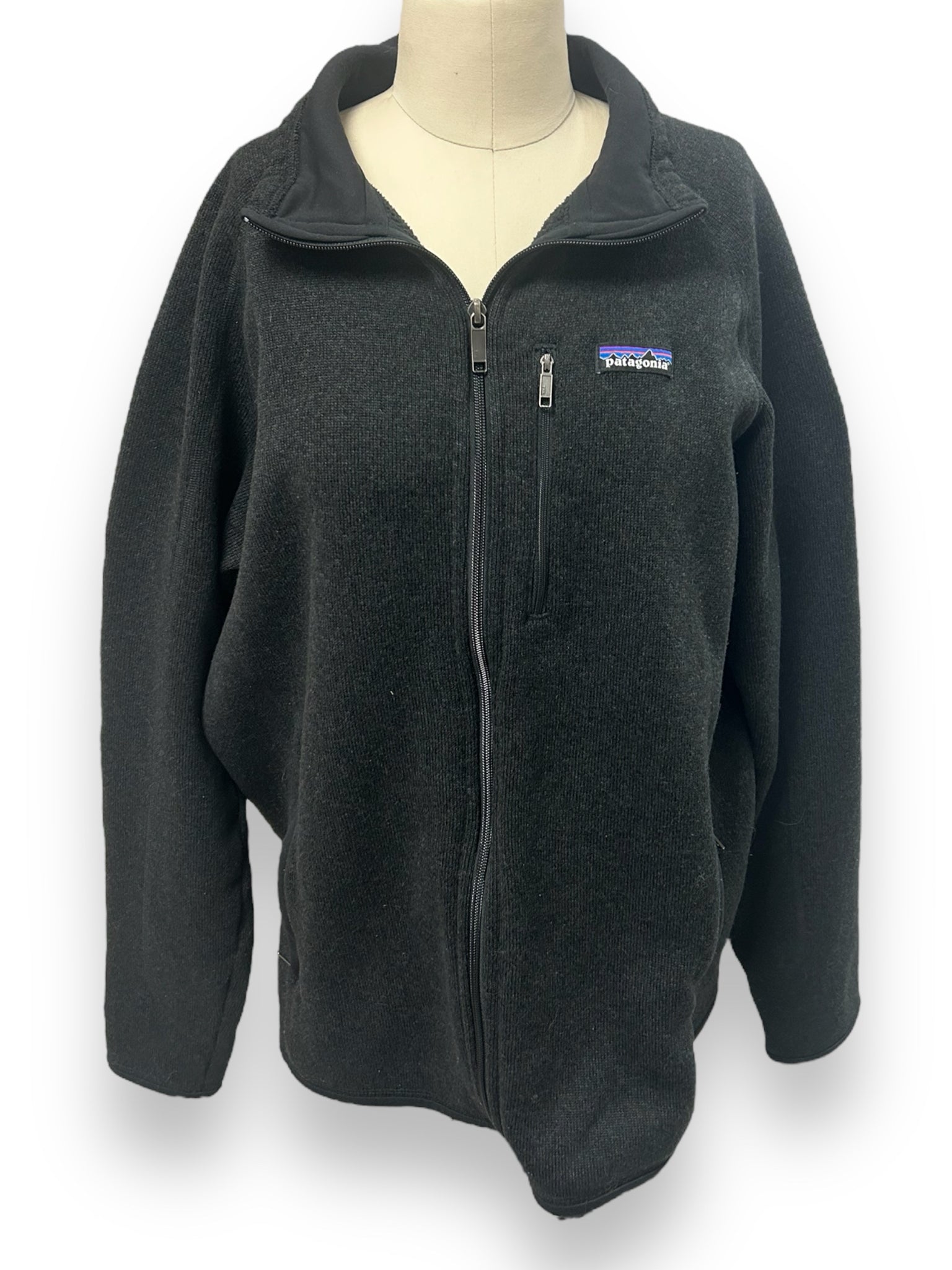 MEN'S PATAGONIA BLACK BETTER SWEATER FULL ZIP FLEECE JACKET SIZE LARGE