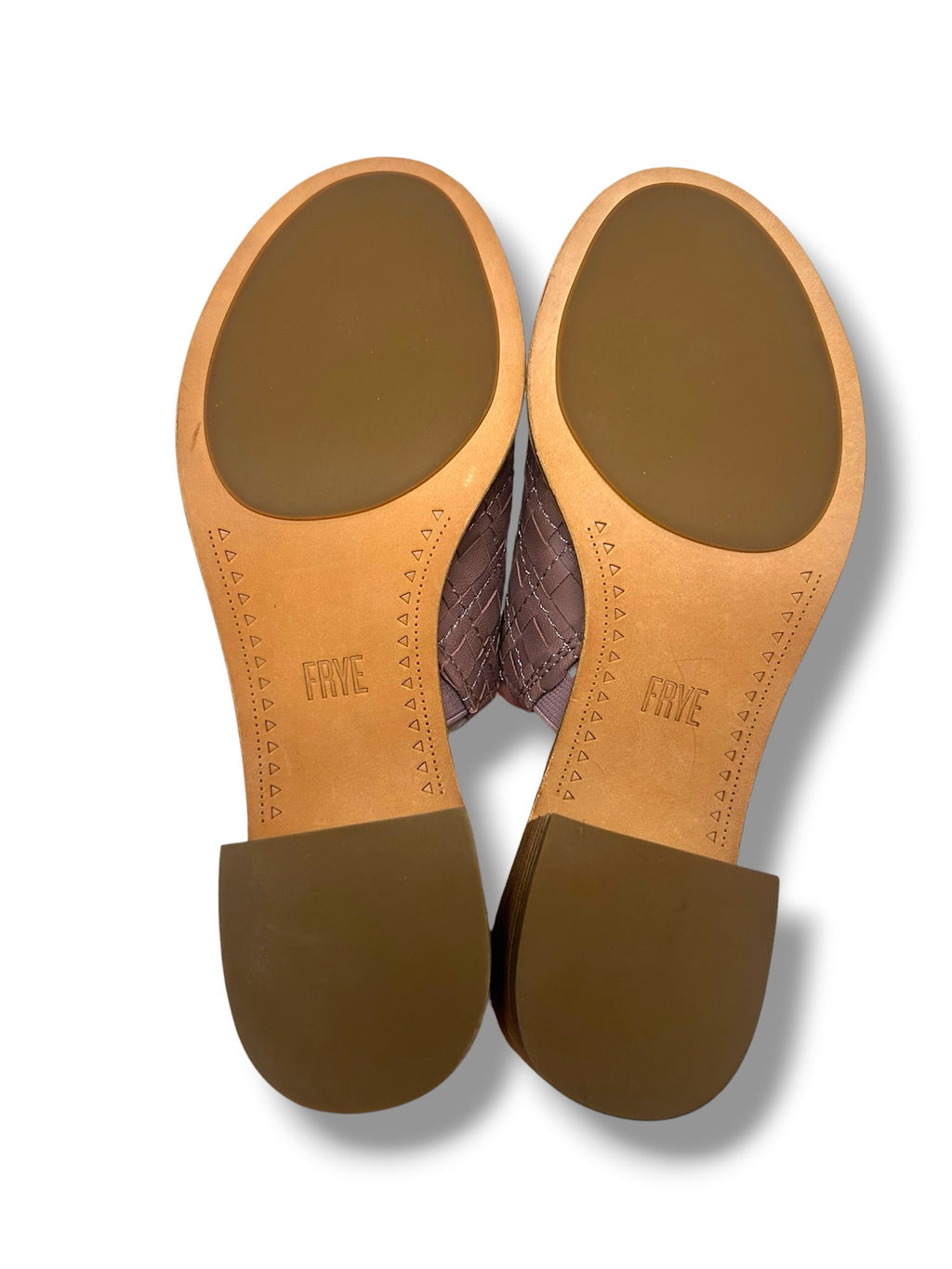 NEW WITH BOX FRYE CINDY WOVEN LILAC LEATHER MULES SIZE 6.5