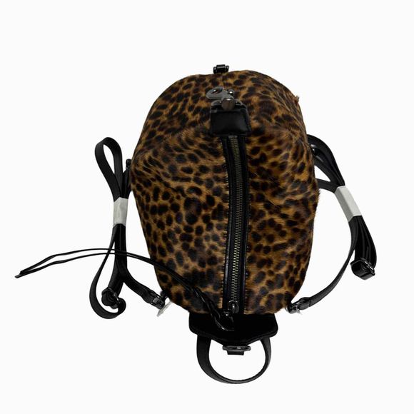 REBECCA MINKOFF NWT! CONVERTIBLE MINI JULIAN BACKPACK IN CALF HAIR LEOPARD