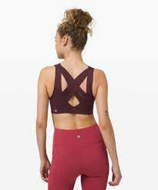 LULULEMON ENLITE BRA WEAVE IN GARNET SIZE: 34E