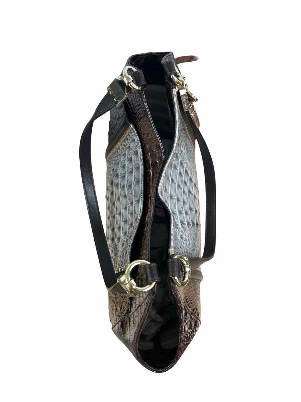 BRAHMIN MARIANNA CROC LEATHER TOTE
