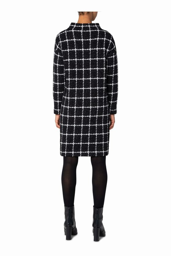 AKRIS NWOT! PUNTO 3D GRID KNIT BLACK/WHITE DRESS SIZE 8