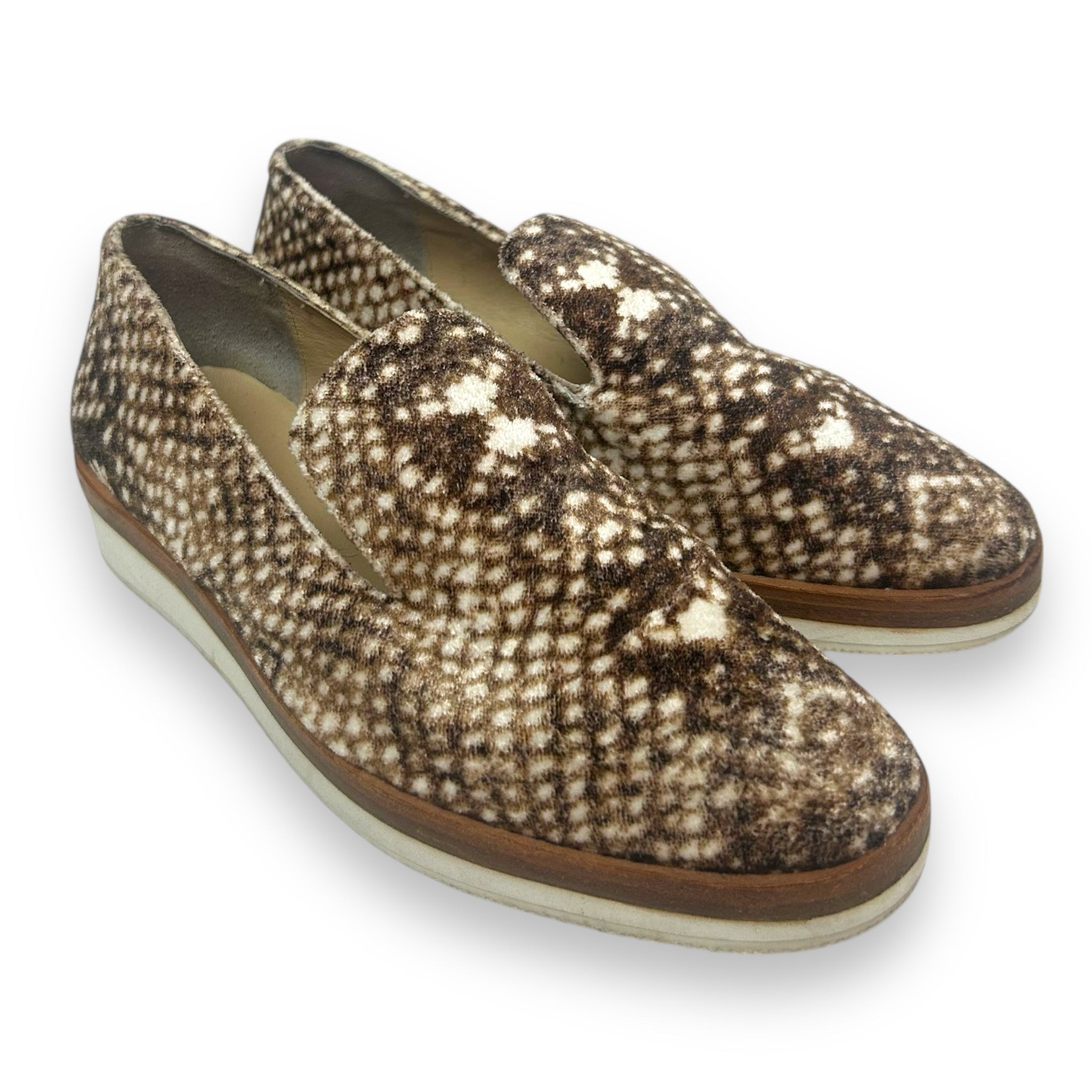 FREE PEOPLE SNAKE EYES VELVET SLIP ON BROWN SIZE 38