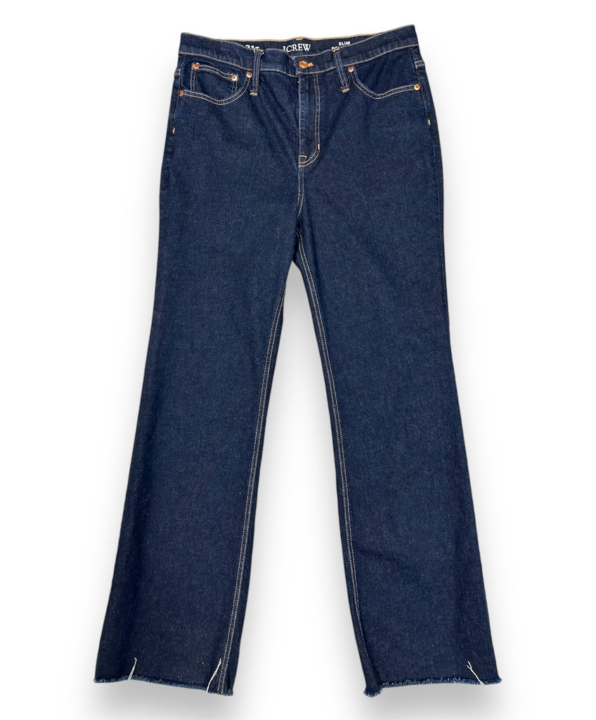 J.CREW SLIM DEMI BOOT CUT JEANS IN RINSE DARK WASH SIZE 31 TALL