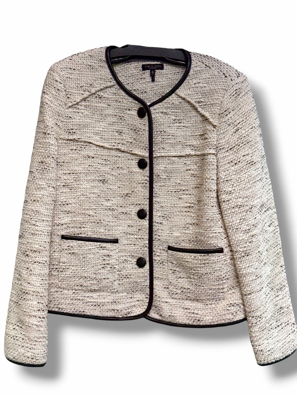 RAG & BONE MIRABELLE COTTON BLEND TWEED LADY JACKET SIZE SMALL