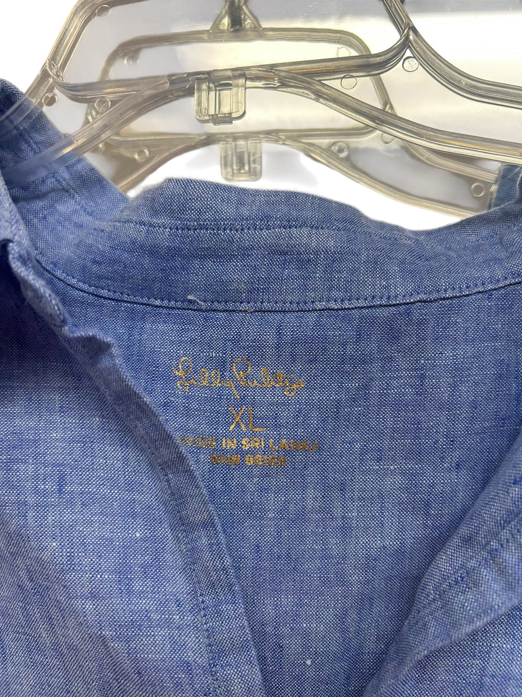 LILLY PULITZER PILAR TUNIC LINEN LIGHT BLUE DRESS SIZE XL