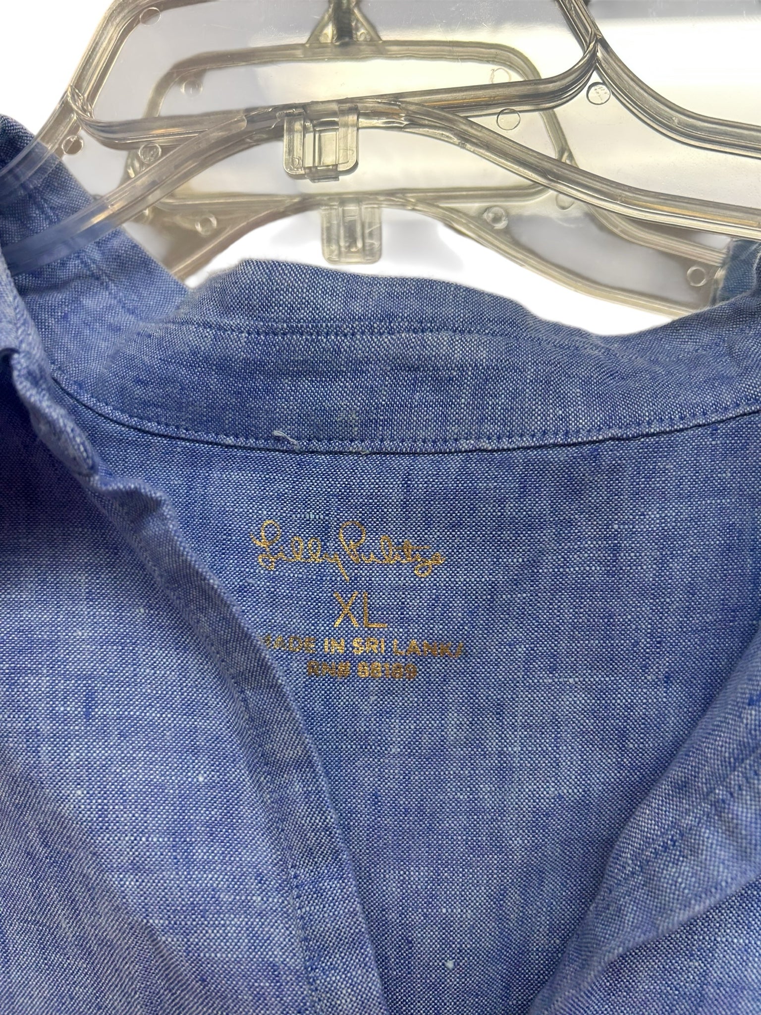 LILLY PULITZER PILAR TUNIC LINEN LIGHT BLUE DRESS SIZE XL