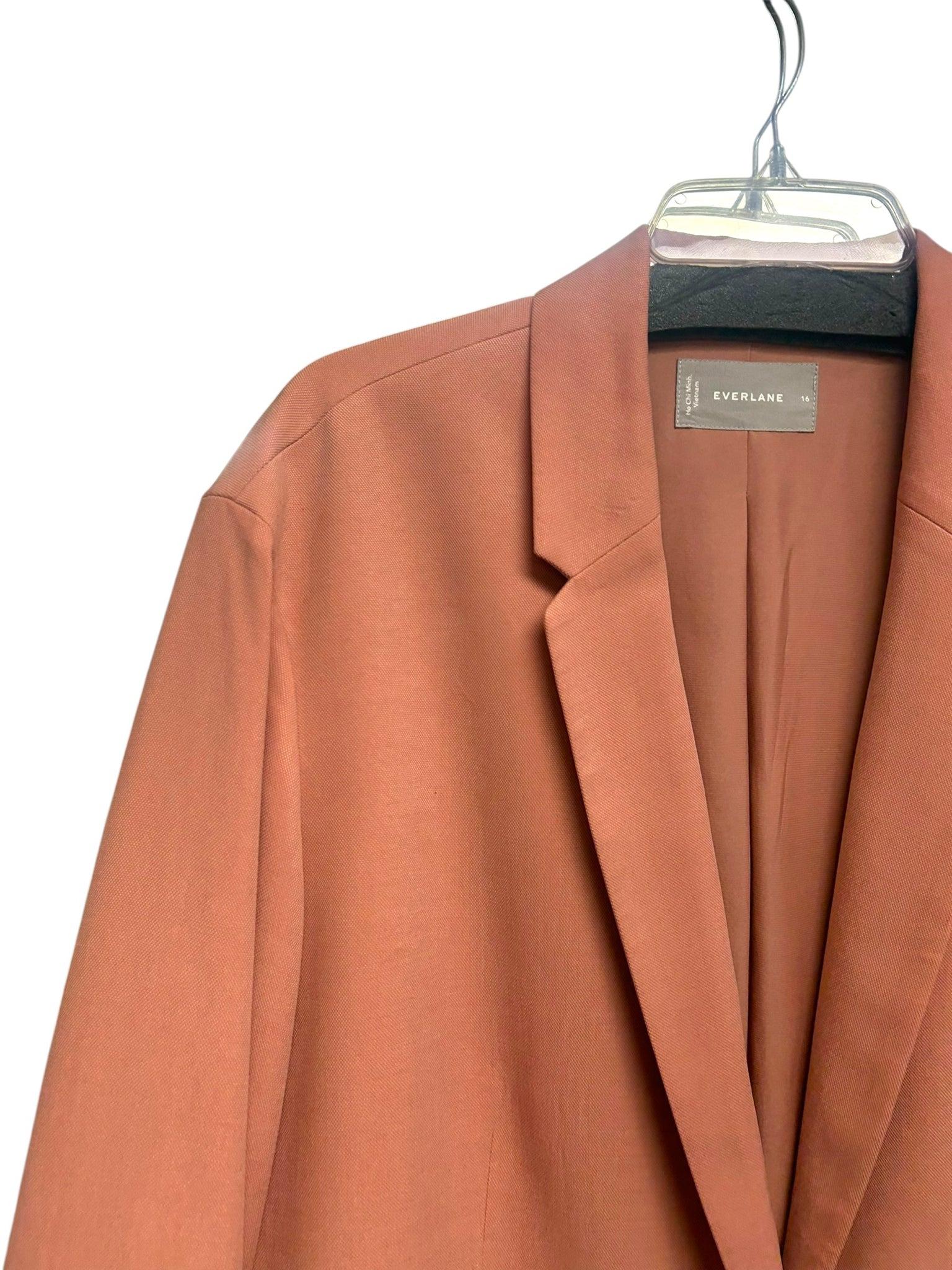 EVERLANE PEACH ONE BUTTON LYOCELL SOFT BLAZER SINGLE BUTTON CLOSURE SIZE XL