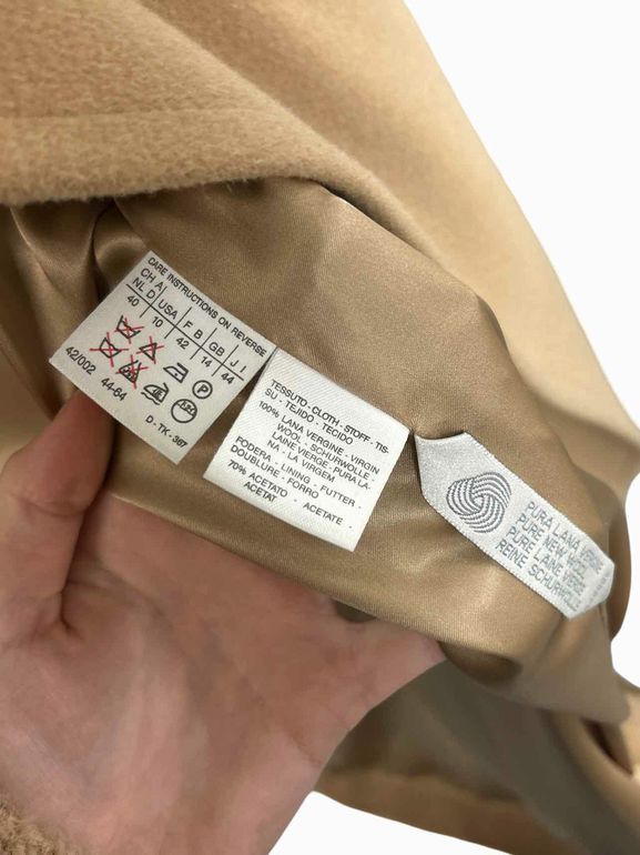 MAX MARAICONIC DOUBLE BREASTED WOOL COAT SIZE: 10