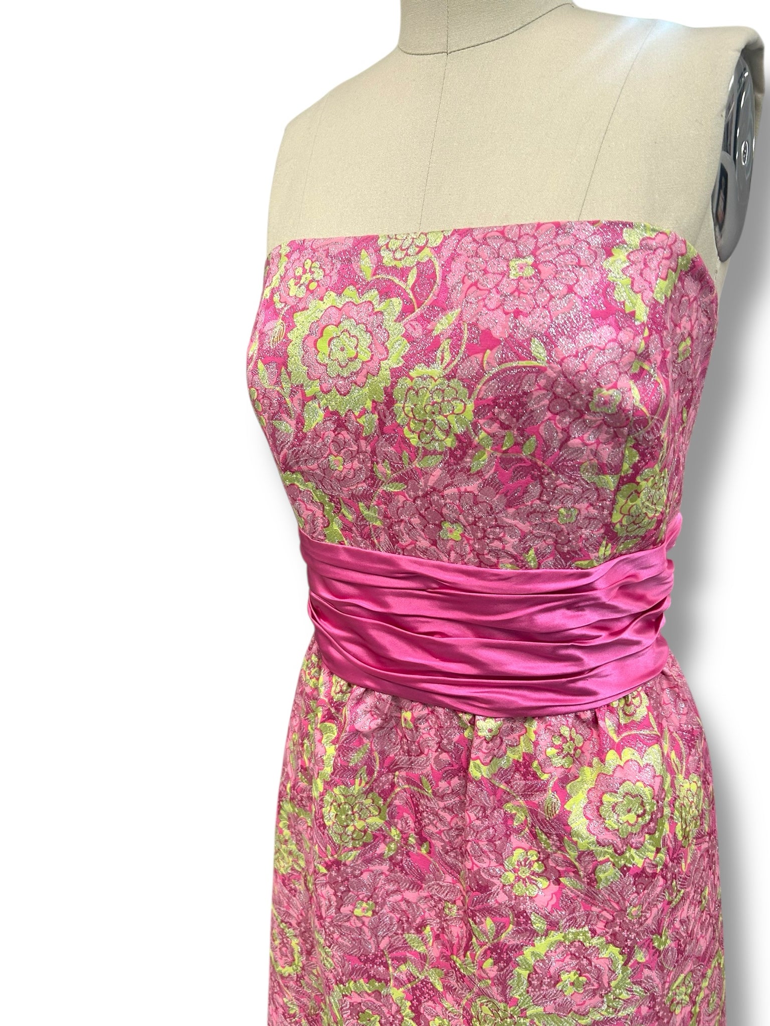 NWT VINTAGE LILLY PULITZER MASTERS TEA NATALIA HIBISCUS PINK STRAPLESS DRESS