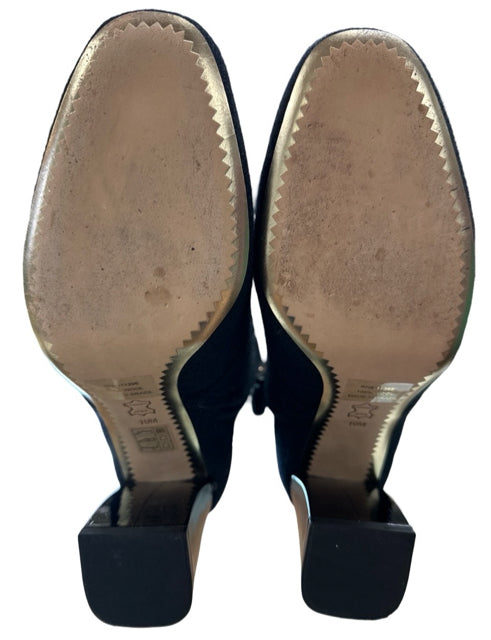 TORY BURCH MARISA FELTED WOOL STRAPPY LOGO BUTTON BOOTIES SIZE 10