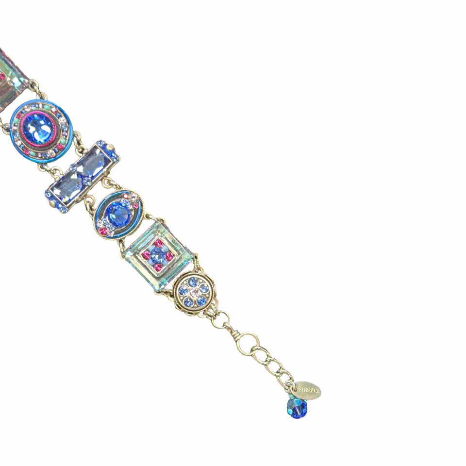 FIREFLY "LA DOLCE VITA" #3036-B SWAROVSKI & CZECH GLASS SILVER PLATED BRACELET