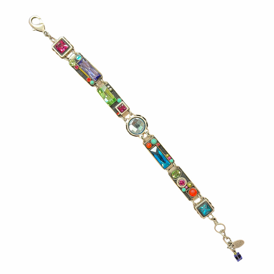 FIREFLY "LA DOLCE VITA" #3139-MC SWAROVSKI & CZECH GLASS SILVER PLATED BRACELET