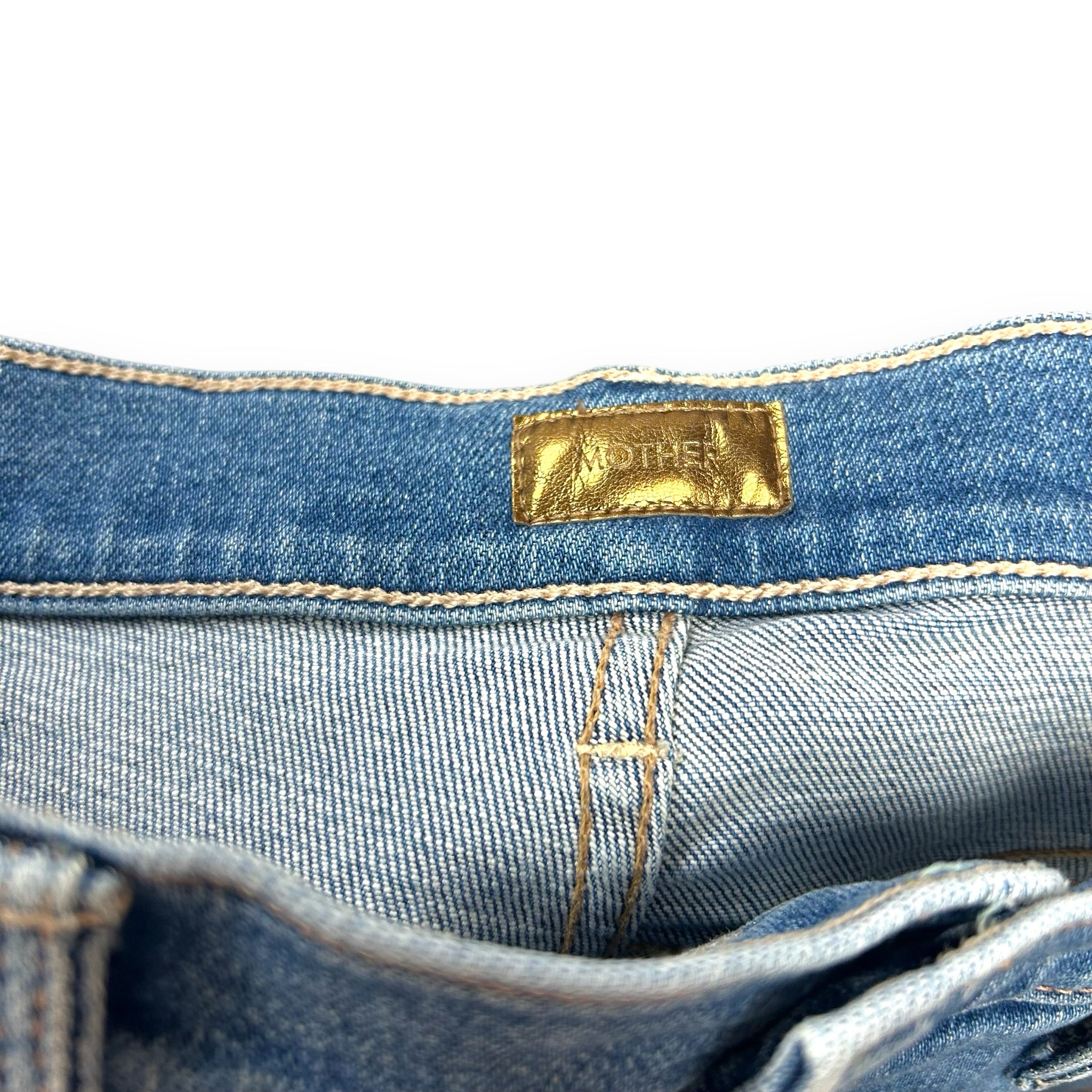 MOTHER HIGH WAISTED RIDER PARTY LIKE A PIRATE DISTRESSED JEANS SIZE 29