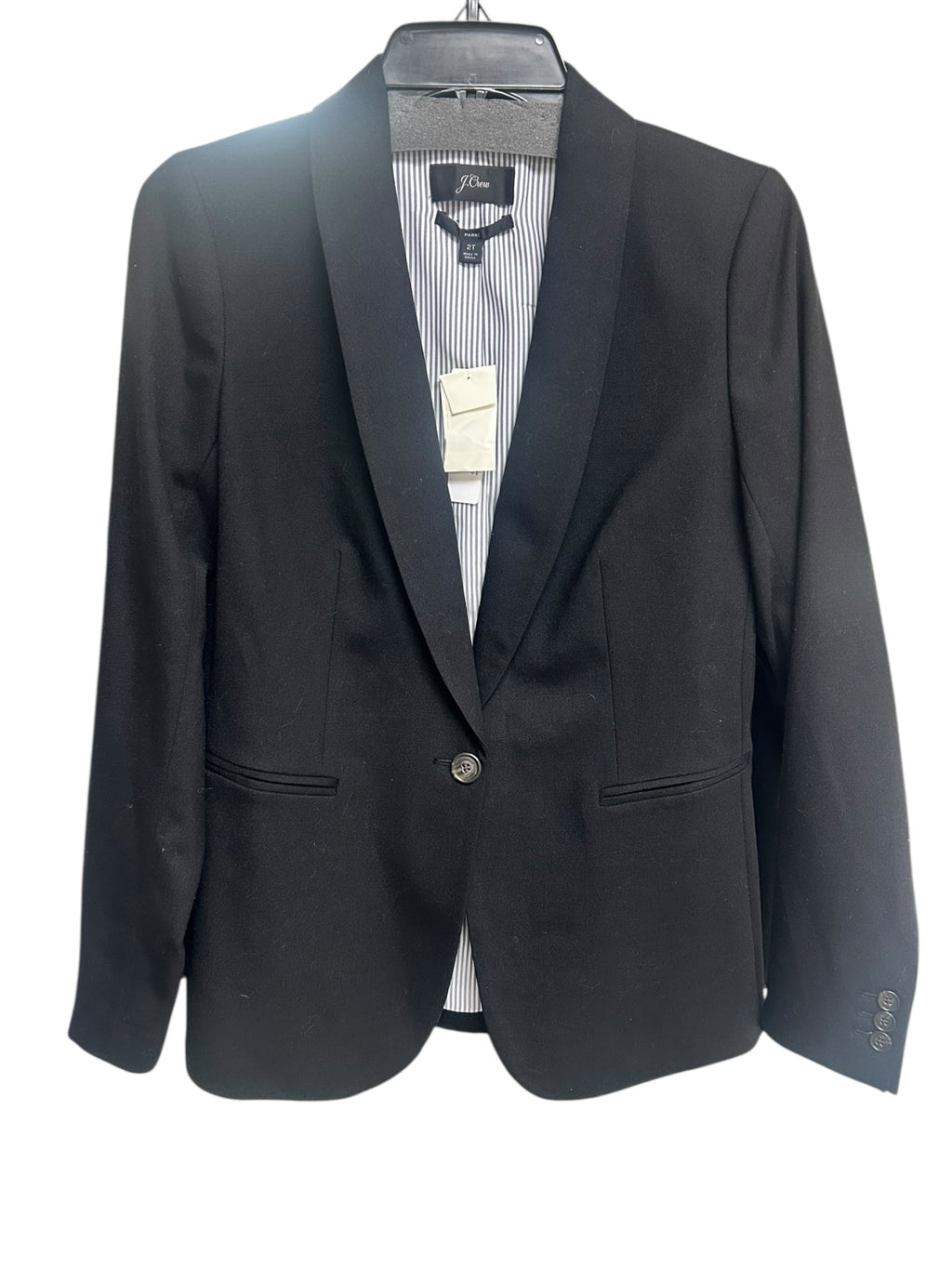 NWT J.CREW PARKE BLACK WOOL BLEND BLAZER SIZE 2 TALL