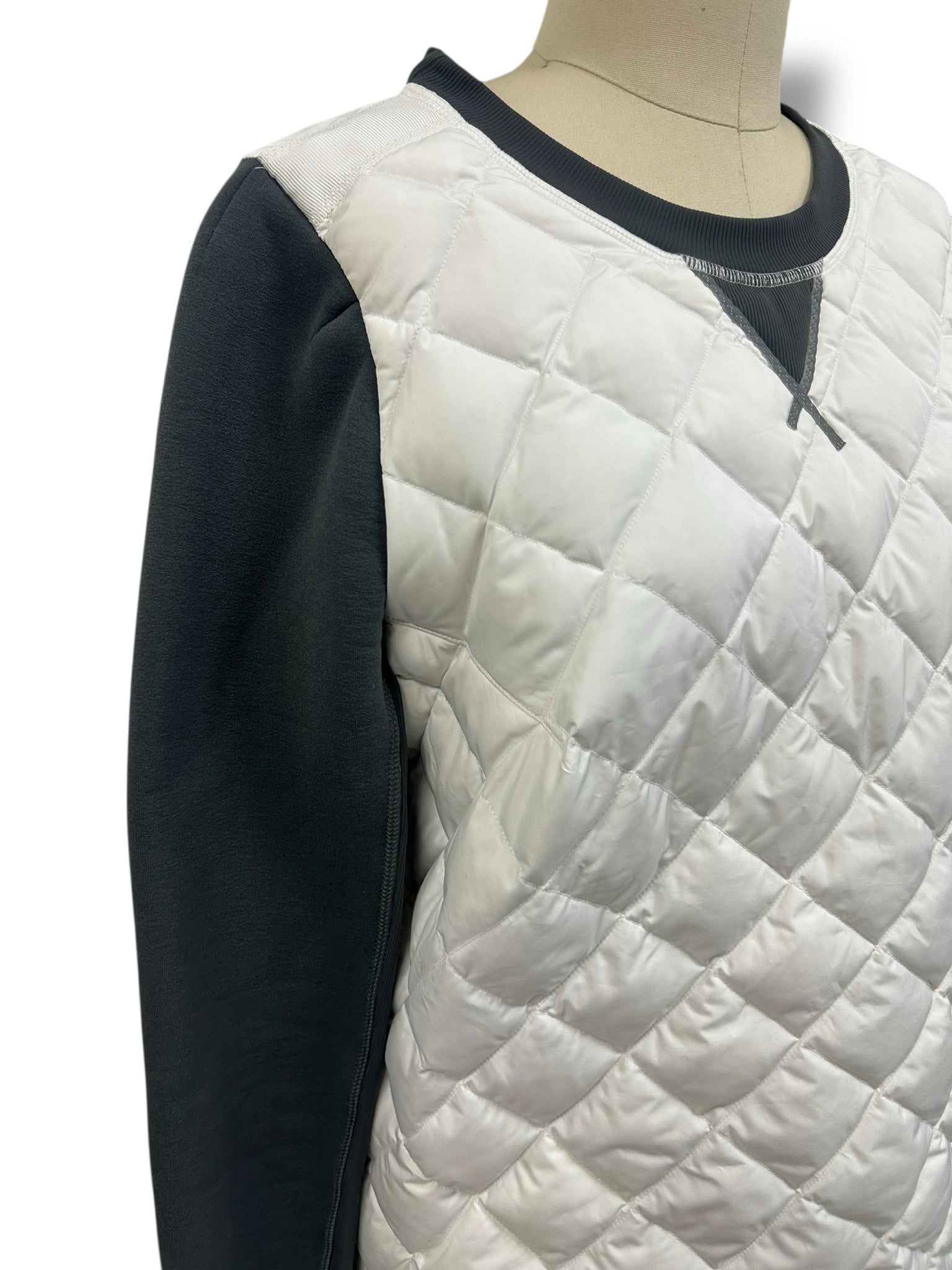 LULULEMON FLUFF OFF CREWNECK PULLOVER WHITE SOOT SIZE 12