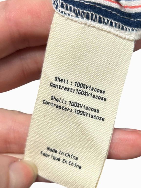 L'AGENCE  HOLLY MULTI-STRIPE BLOUSE SIZE: L