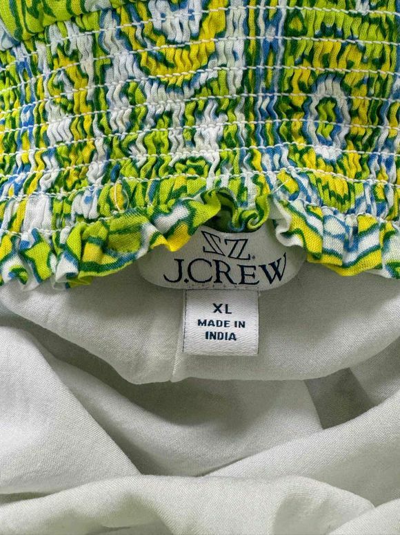 JCREW SQUARENECK PUFF SLEEVE MINI DRESS BLOCKPRINTS SIZE XL