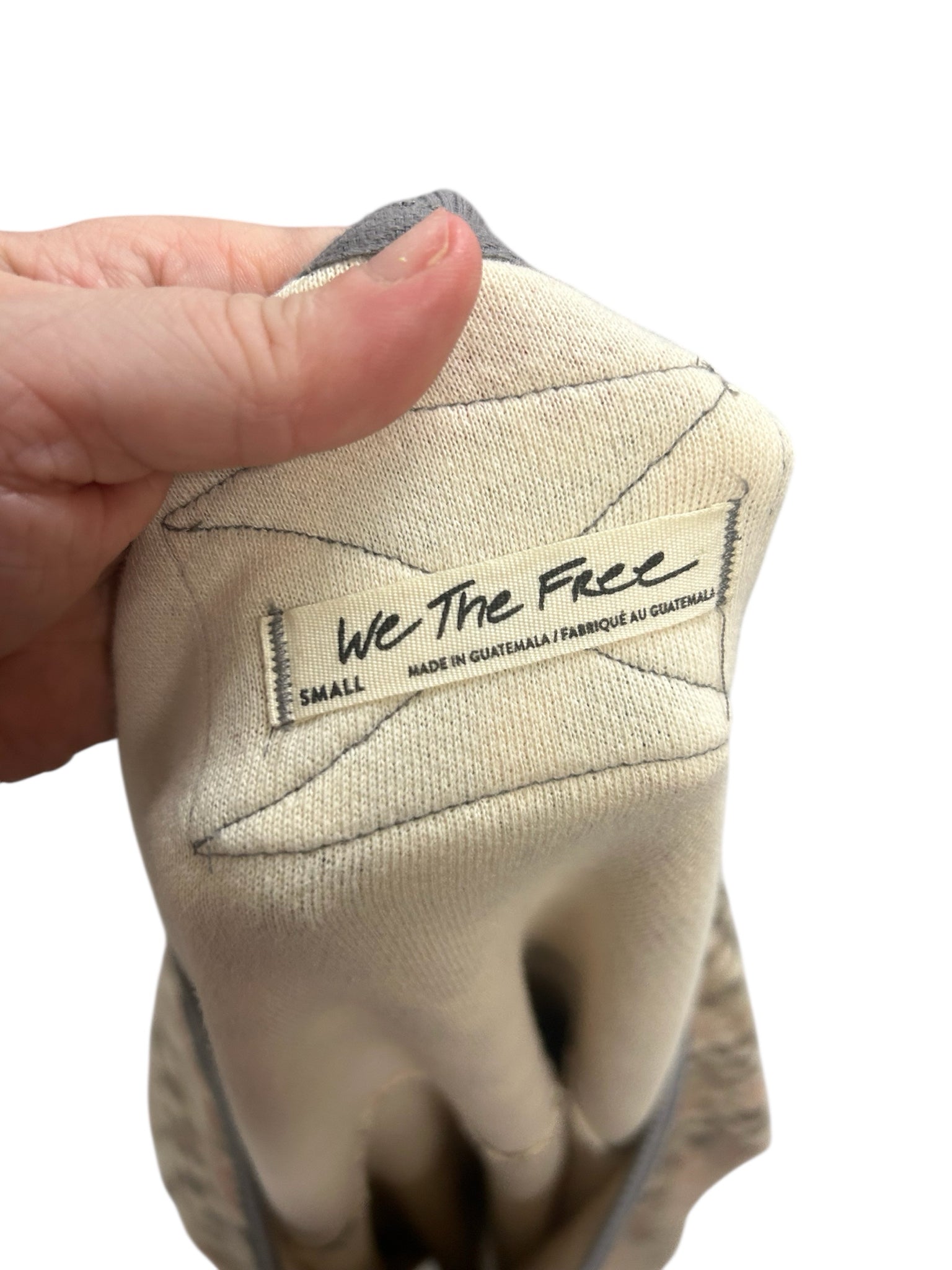 FREE PEOPLE CREAM COASTAL CREW TERRY PULLOVER SIZE SMALL