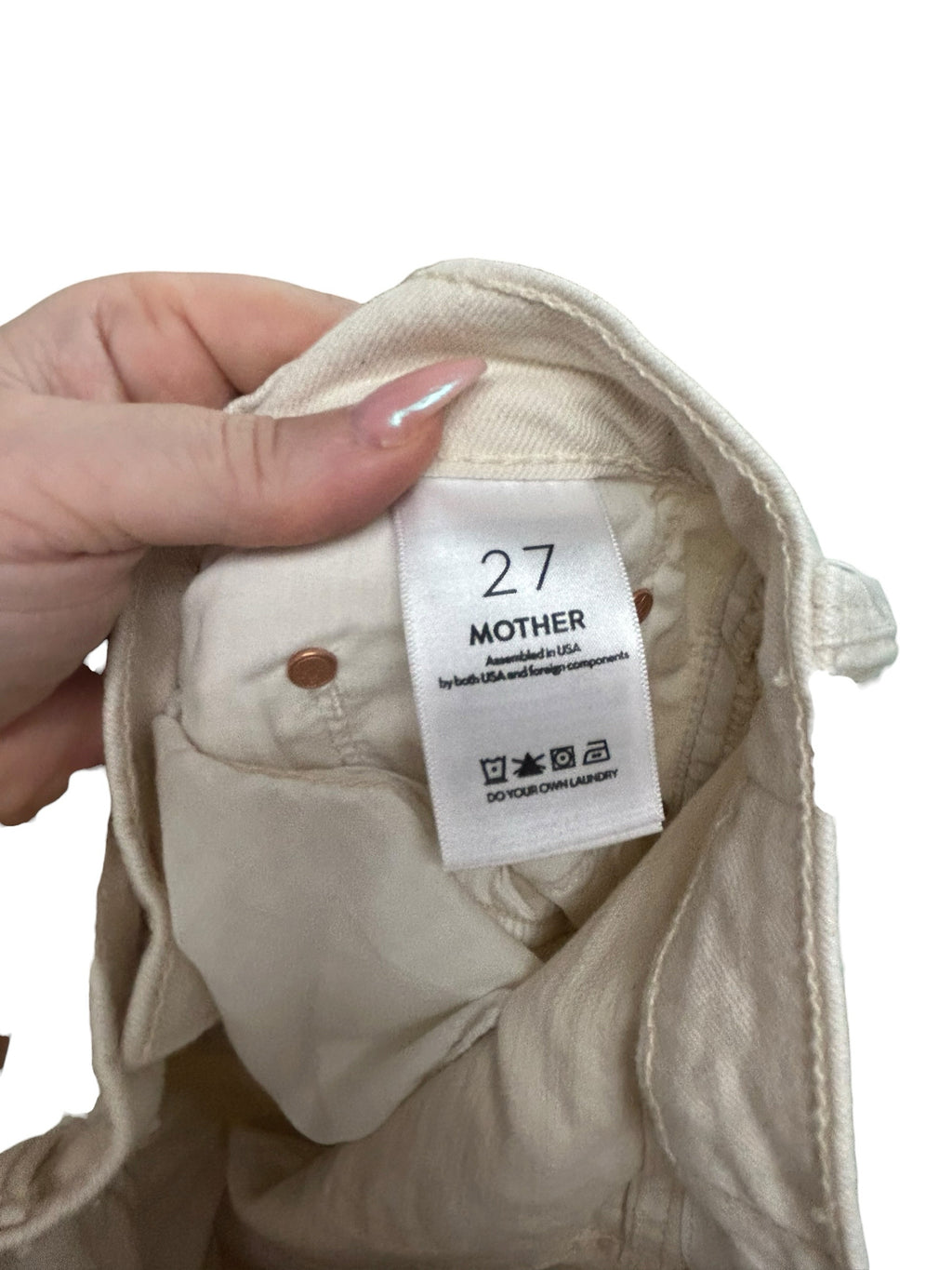 MOTHER SUPERIOR THE DOWN LOW SPINNER WASH NATURAL ACTS JEANS SIZE 27