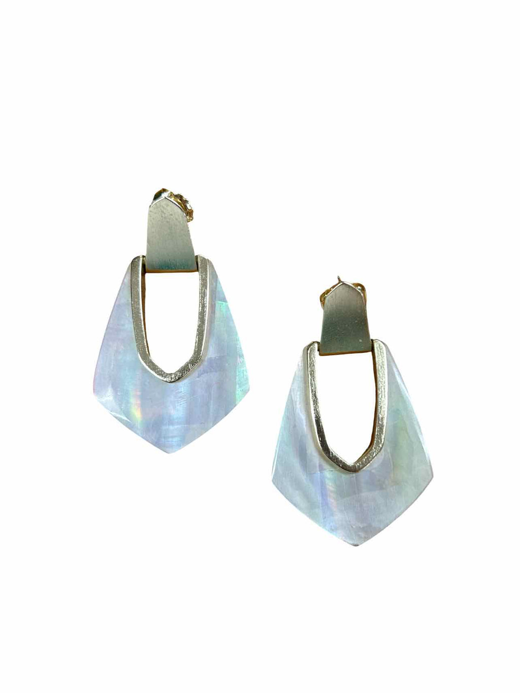 KENDRA SCOTT DIDI ABALONE ROSE GOLD STATEMENT EARRING