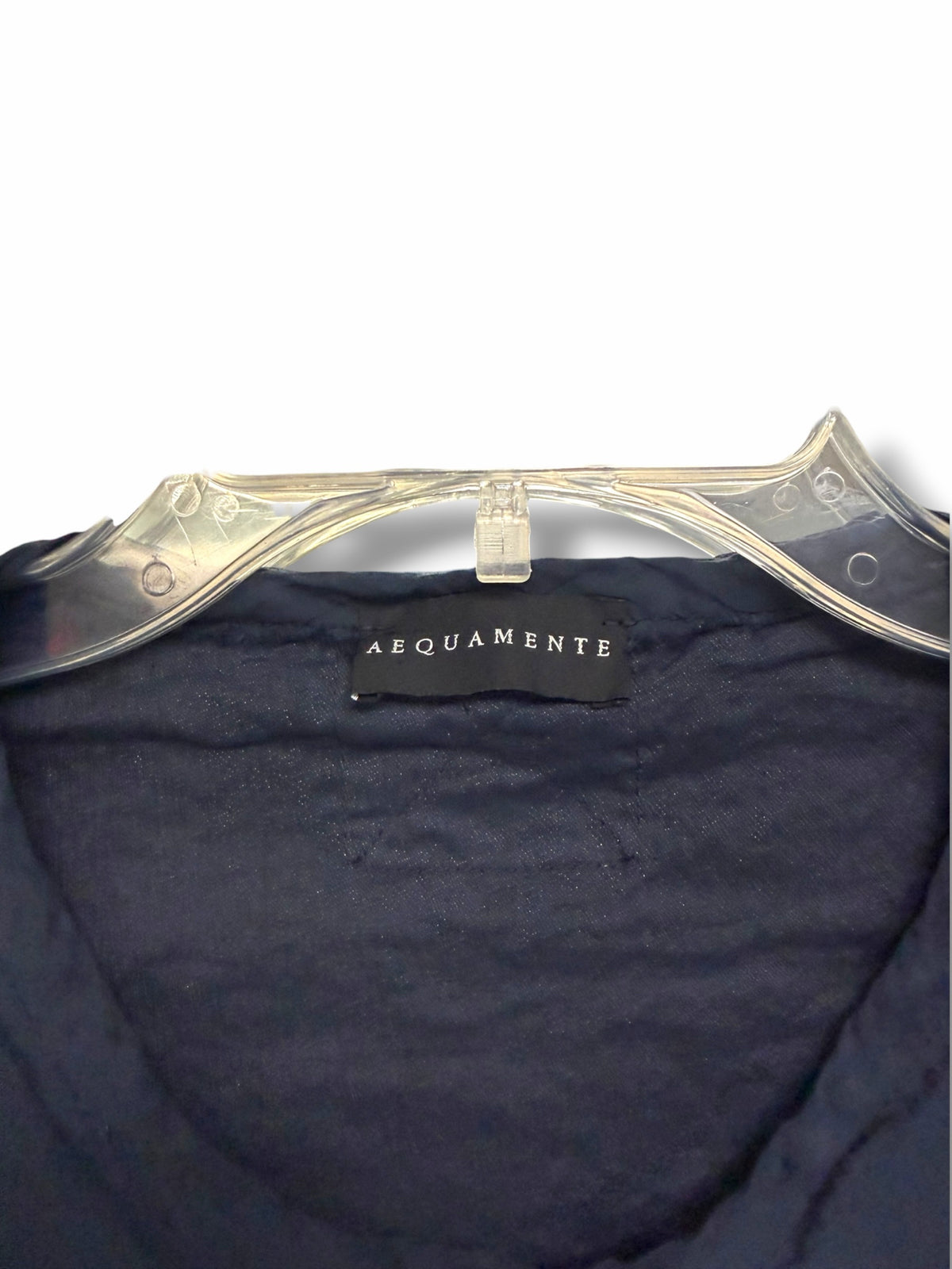 GARMENTORY AEQUEMENTE CRINKLE COTTON NAVY POCKET SHORT SLEEVE TOP SIZE XS