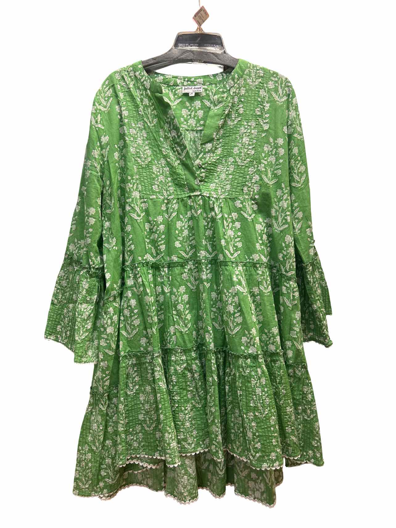 JULIET DUNN FLORAL BOHO SPLIT NECK TIERED DRESS SIZE: XL