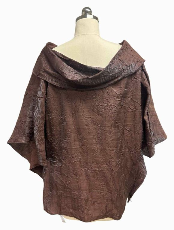 NEW! HEYDARI LAGENLOOK CRINKLE ROLL NECK TOP OVERISZE ART TO WEAR XS
