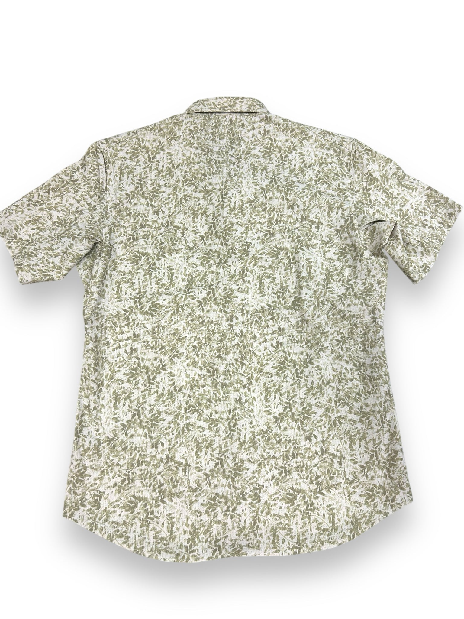 LULULEMON MEN'S AIRING EASY SHIRT CREAM GREEN FLORAL PRINT SIZE MEDIUM