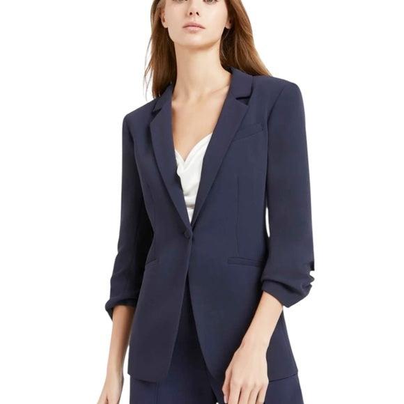 CINQ KHLOE SINGLE-BREASTED RUCHED SLEEVES SIZE: 14