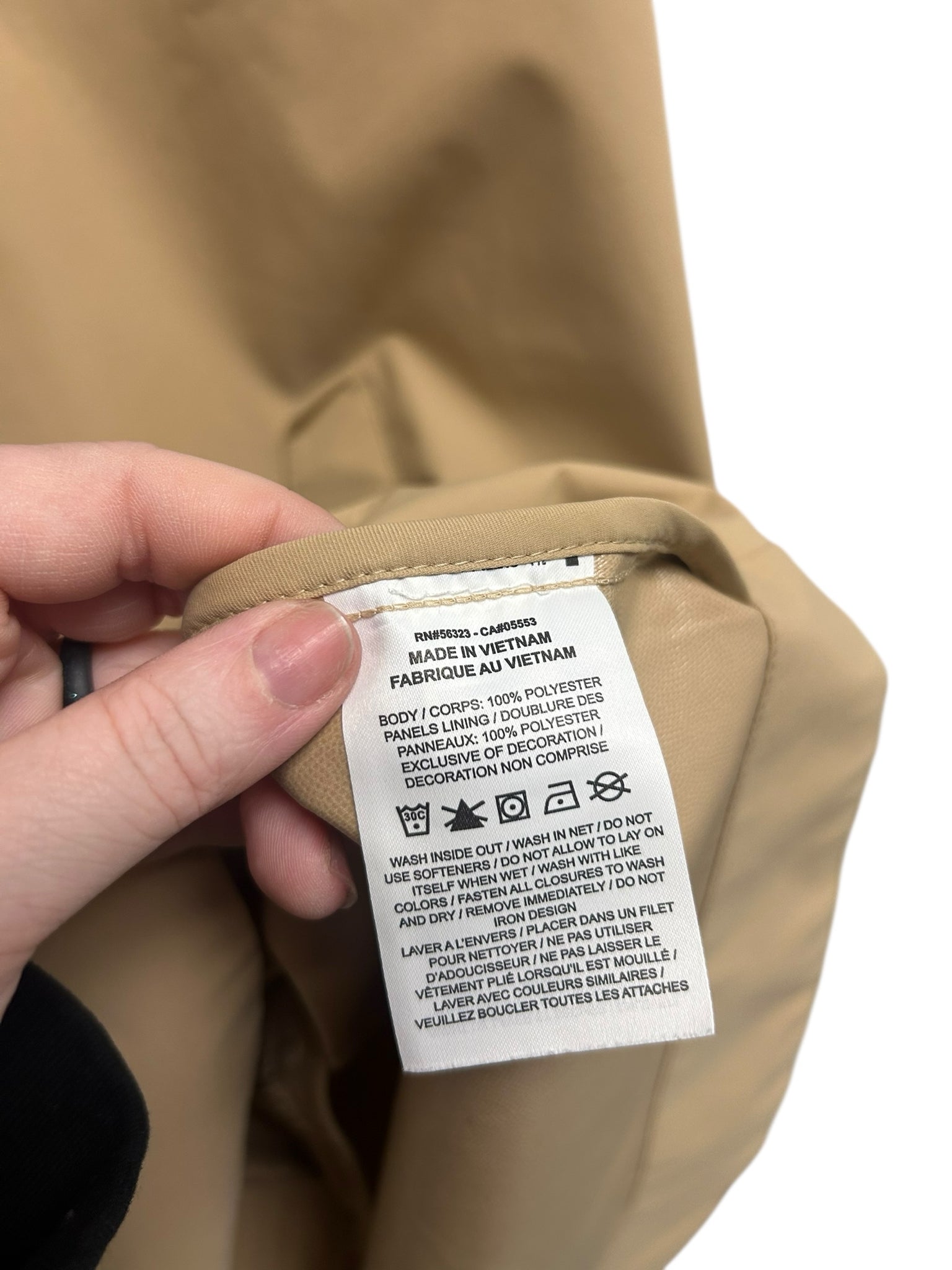 NIKE ESSENTIAL OVERSIZED STORM-FIT PARKA JACKET W/HOOD TAN SIZE LARGE