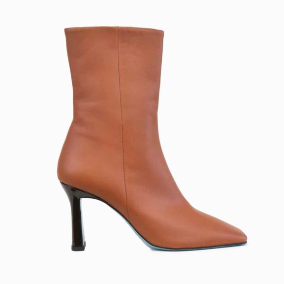 VALENTINA RAGONI LETTERA T MORO VERNICE ZIP-UP BOOTS SIZE :8.5