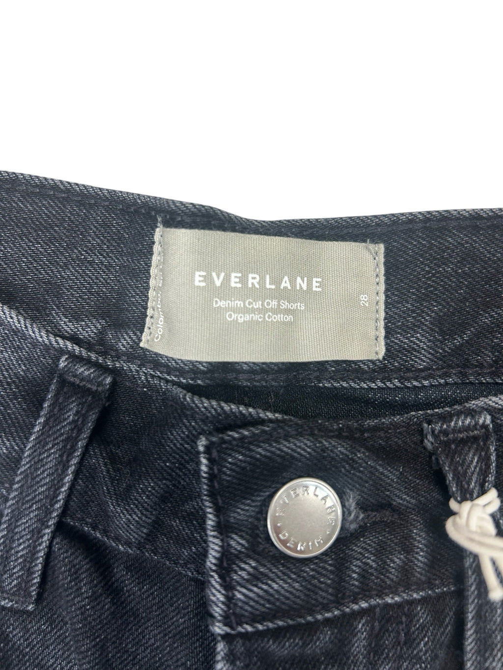 NWT EVERLANE BLACK DENIM CUT OFF SHORTS SIZE 28