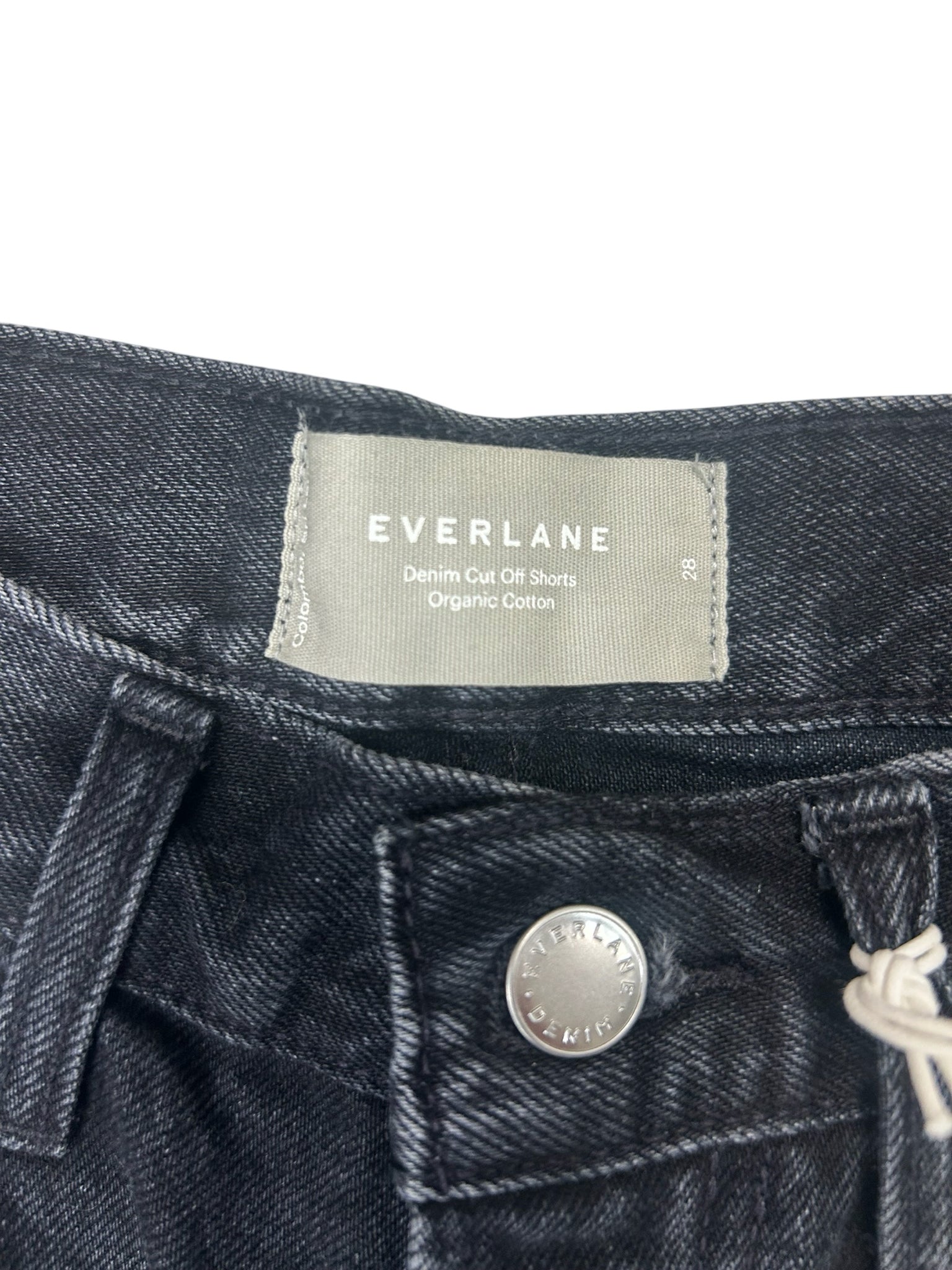 NWT EVERLANE BLACK DENIM CUT OFF SHORTS SIZE 28