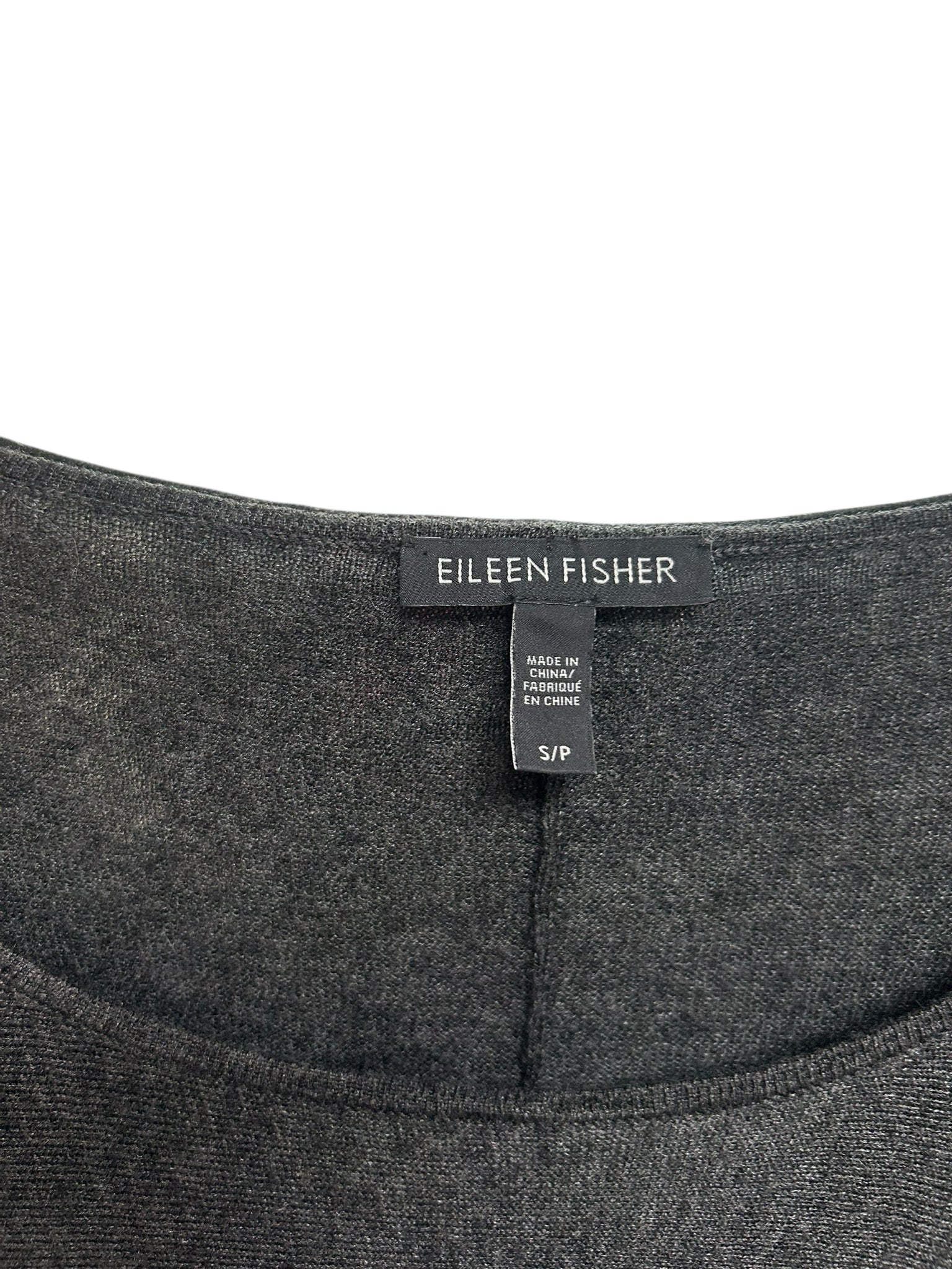 EILEEN FISHER CHARCOAL GRAY ALPACA WOOL BLEND SCOOP NECK SWEATER SIZE SMALL