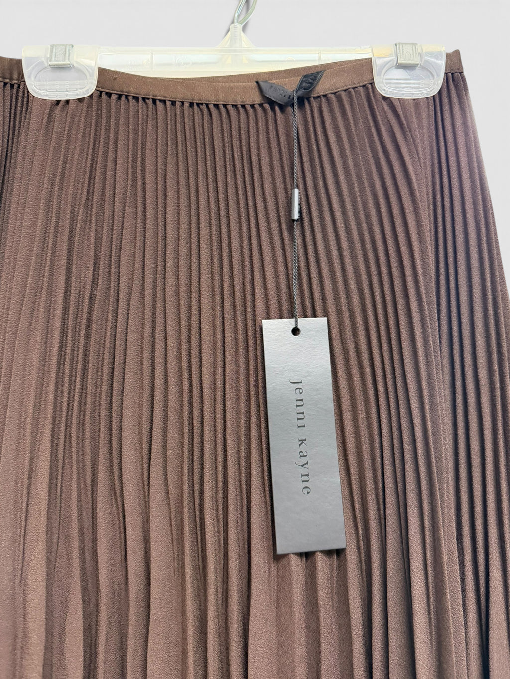 NWT JENNI KAYNE CHOCOLATE BROWN PLEATED MAXI SKIRT SIZE SMALL