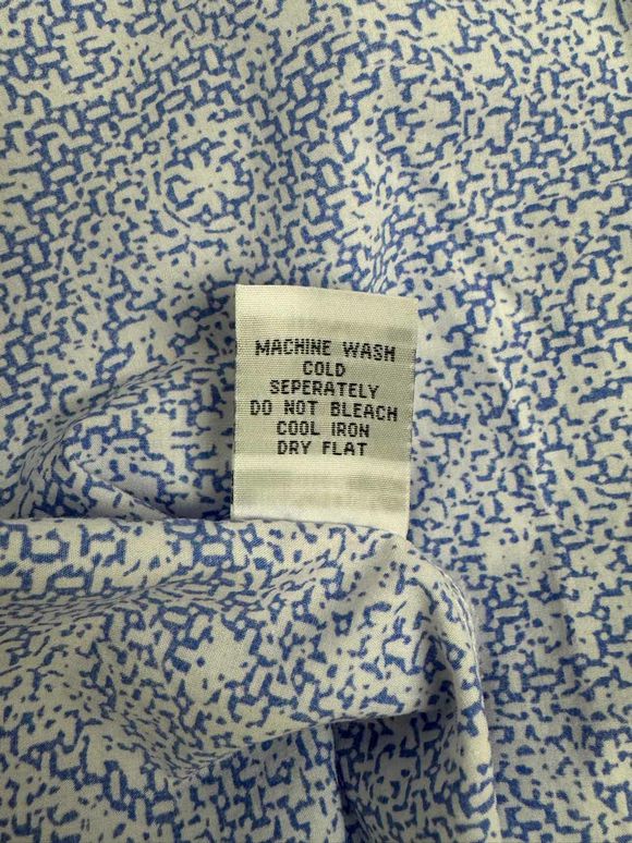 HABITAT ESCAPE PRINT BUTTON DOWN COLLARED BLUE/WHITE TUNIC SIZE XL