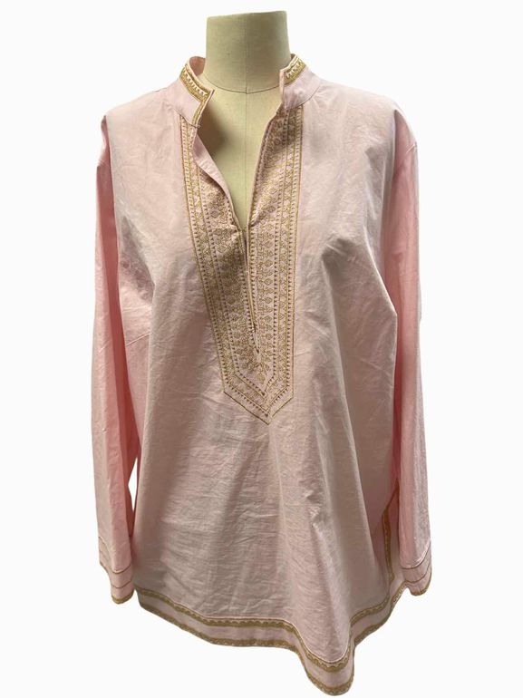 NICOBLU EMBROIDERED MAHARINI TUNIC SHIRT BLACK SILVER 1X