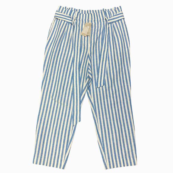 BODEN NWT! STRIPED PAPERBAG BLUE/WHITE PANT SIZE 12