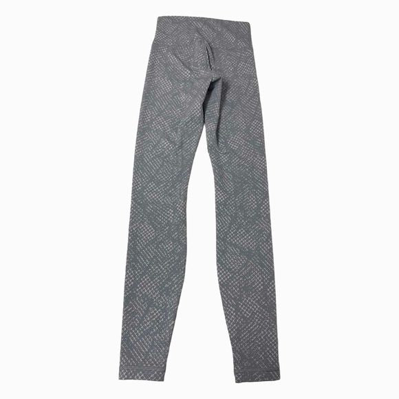 LULULEMON WUNDER UNDER HIGH RISE REPTILIA CHAMBRAY JACQUARD LIGHT BLUE LEGGING SIZE 4