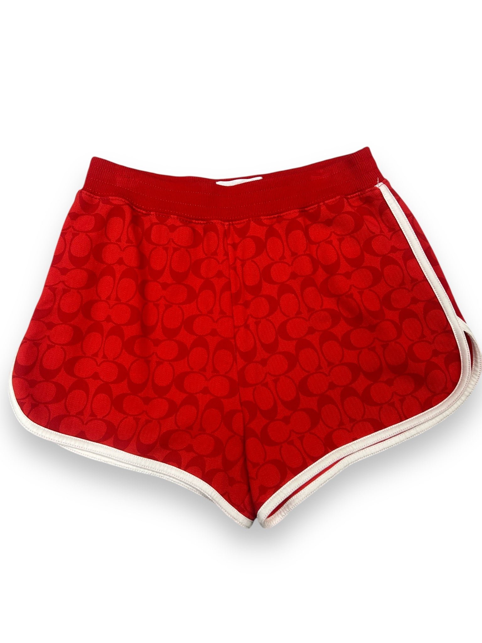 COACH RETRO LOGO RED TRACK SHORTS SIZE XS