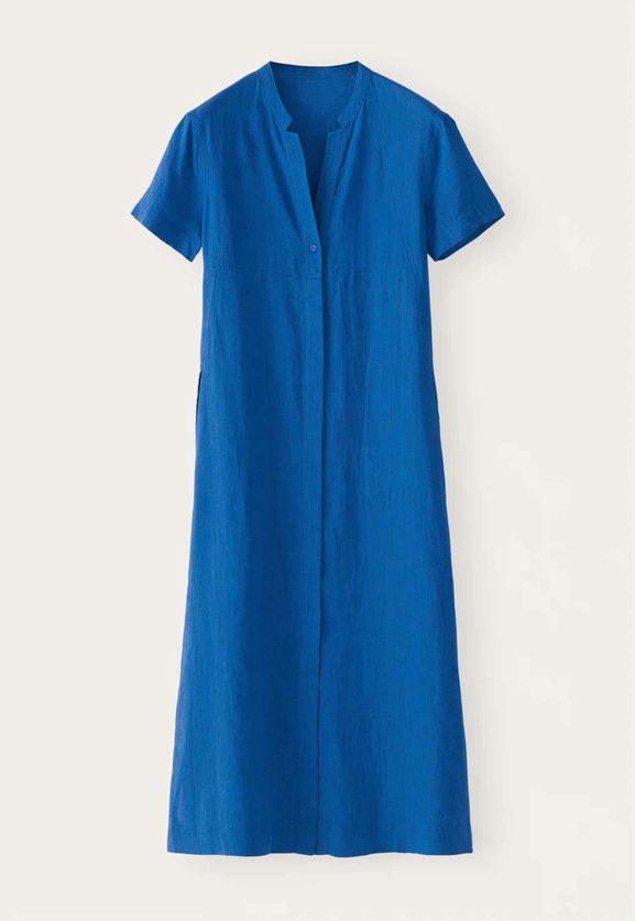 POETRY BUTTON THROUGH LINEN MAXI DRESS SIZE: 2X
