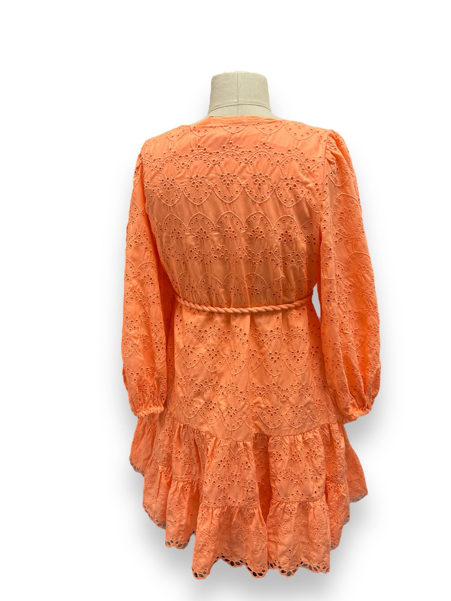 LILLY PULITZER KEYLA SWING EYELET W/TASSEL BELT PEACH ORANGE SIZE SMALL