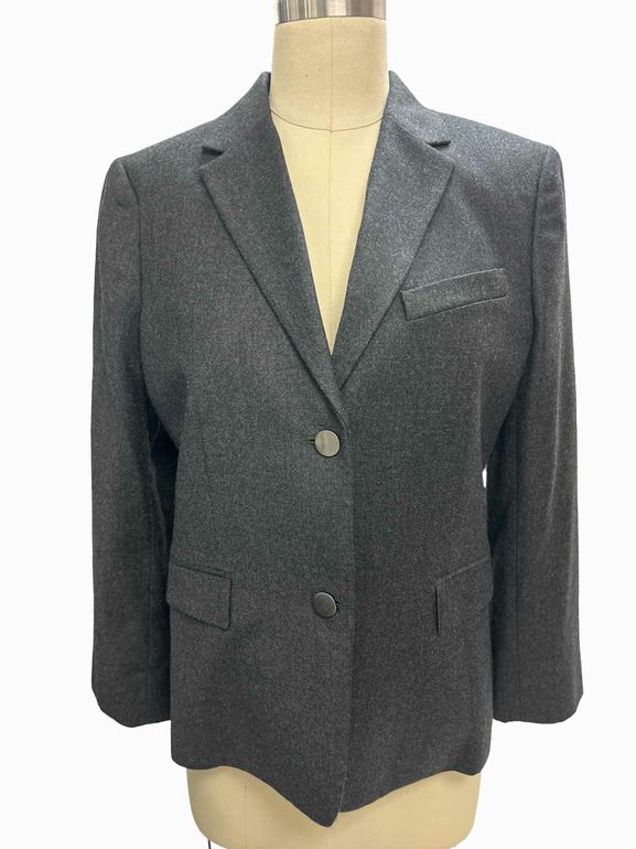 THEORY  CLASSIC SHRUNKEN SLEEK FLANNEL BLAZER SIZE: 8