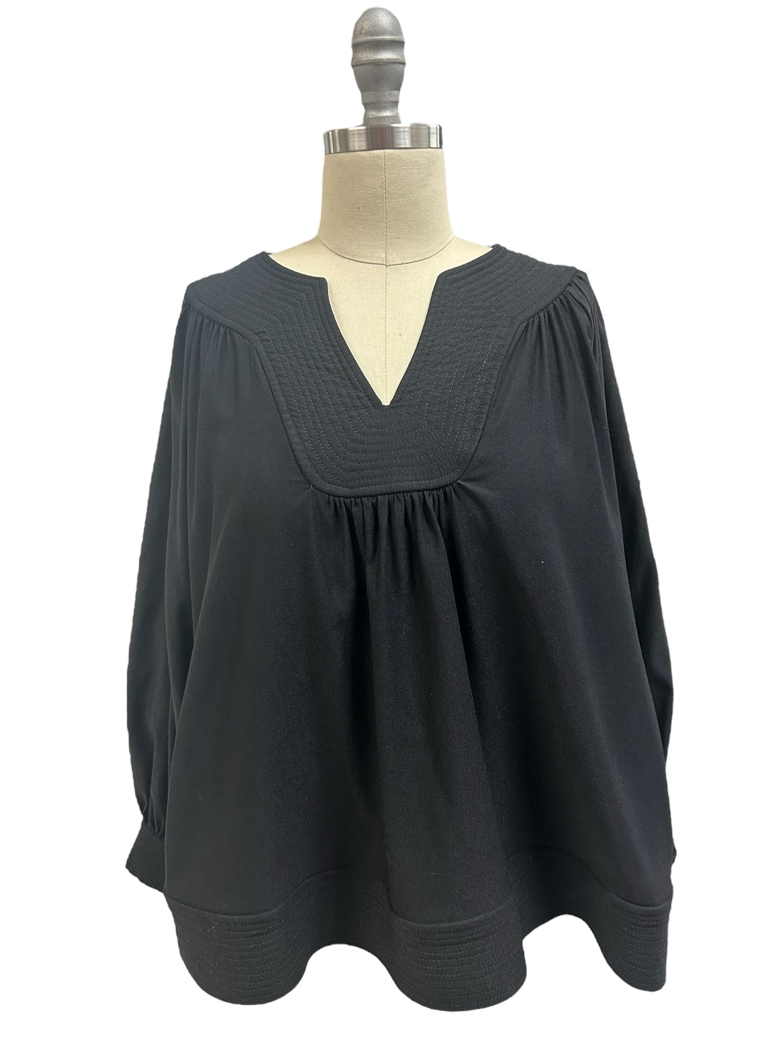 TUCKERNUCK POMADER PLACE KOA BLOUSE BLACK SIZE LARGE