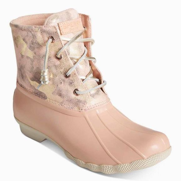 SPERRY  NIB SALWATER BOOT PINK CAMO 7